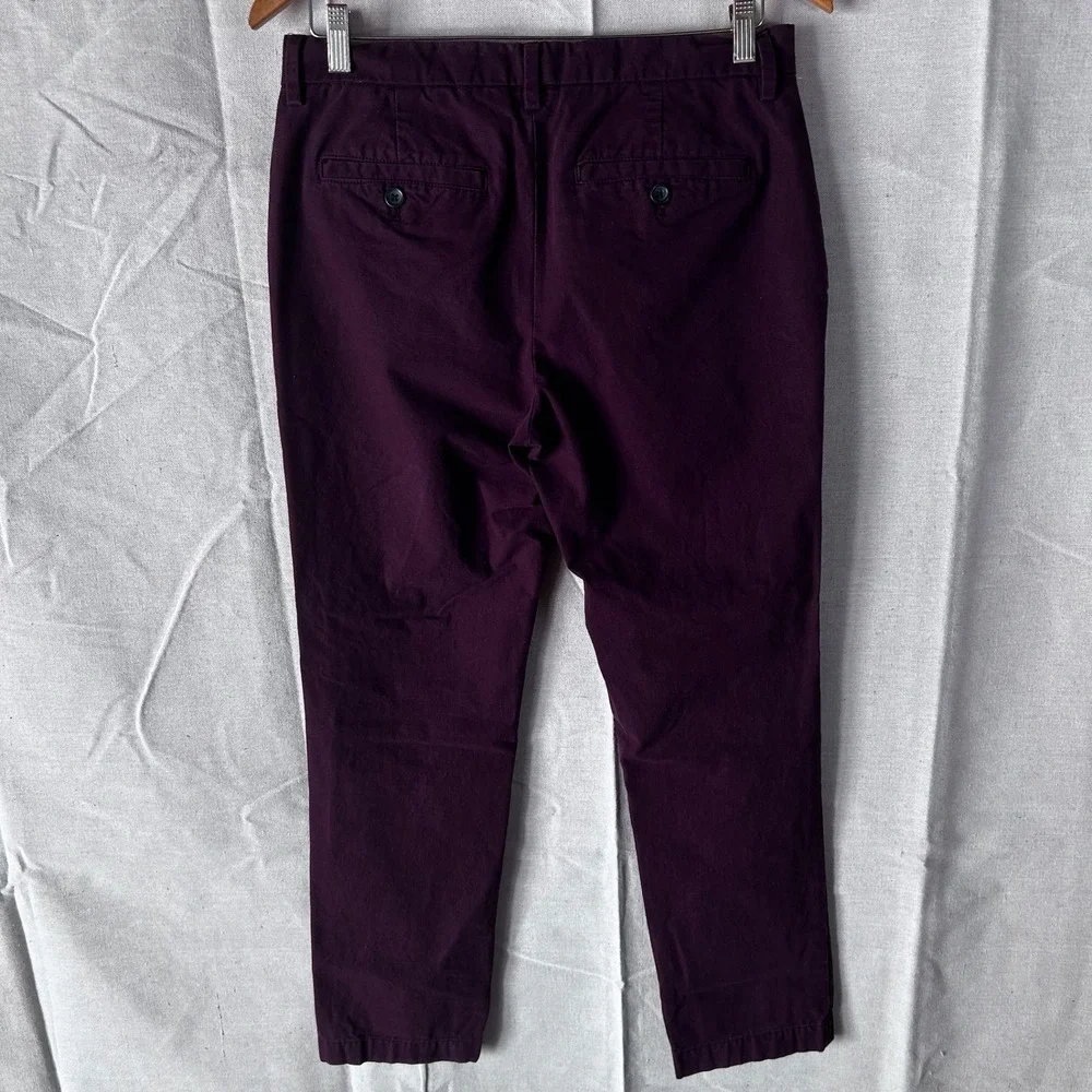Banana Republic Aiden Fit Chinos Mens 30x30 Burgundy Slim Cotton‎ Pants 1166